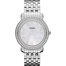 Fossil Women's Emma ES3112 Silver Stainless-Steel Quartz Watch with Mother-Of-Pearl Dial