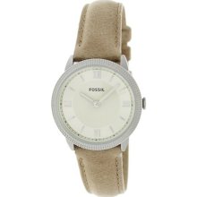 Fossil Women's Sydney ES3073 Beige Calf Skin Analog Quartz Watch ...