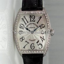 Franck Muller Curvex Ladies Medium White Gold Diamond Watch 7502qzd $27,600 Msrp