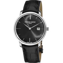 Frederique Constant Watches Men's Slim Line Black Automatic Dial Black