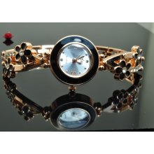 Free Shippingvintage Gorgeous Gold Color Quartz Watch Braceletspw011