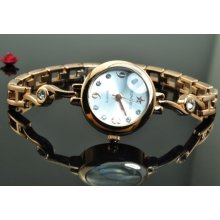 Free Shippingvintage Gorgeous Gold Color Quartz Watch Braceletspw014