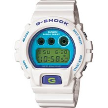 G-Shock Classic Digital with White Gloss Resin Band and Blue and
