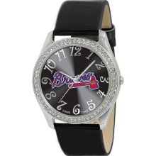 Game Time Black Mlb-Gli-Atl Women'S Mlb-Gli-Atl Glitz Classic Analog Atlanta Braves Watch