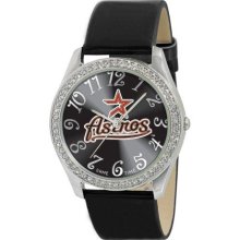 Game Time Black Mlb-Gli-Hou Women'S Mlb-Gli-Hou Glitz Classic Analog Houston Astros Watch
