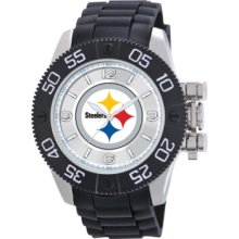 Game Time Watch, Mens Pittsburgh Steelers Black Polyurethane Strap 47m