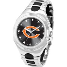 Game Time Watch, Mens Chicago Bears Black Rubber and Stainless Steel B
