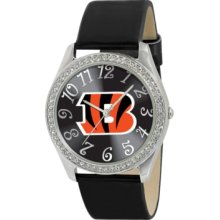 Game Time Watch, Womens Cincinnati Bengals Black Leather Strap 40mm Nf