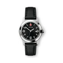 Garrison Elegance Watch With Small Black Dial & Black Leather Strap