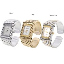 Geneva Platinum Accented Bracelet Bangle Watch (Gold)