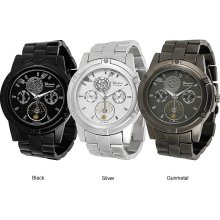 Geneva Platinum Chronograph-style Link Watch (Gunmetal)
