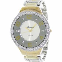 Geneva Platinum Women's 2037.TwoTone Two-Tone Stainless-Steel Quartz Watch with Silver Dial