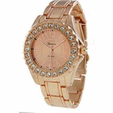 Geneva Platinum Women's 6945.RoseGold Rose-Gold Stainless-Steel Quartz Watch with Rose-Gold Dial