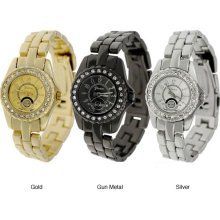 Geneva Women's Platinum Rhinestone Watch (Silver)