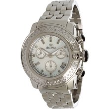 Glam Rock Lady SoBe 40mm Stainless Steel Chronograph Watch with Diamonds- GR31138D Watches : One Size