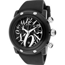 Glam Rock Unisex 'Miami Beach' Black Silicone Watch ...
