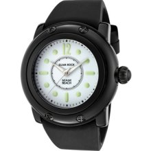 Glam Rock Watches Women's Miami Beach White Dial Black Silicone Black