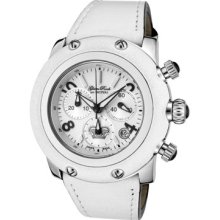 Glam Rock Watches Women's Miami Chronograph White Dial White Calf Leat