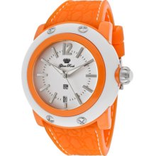 Glam Rock Watches Women's Miami Beach White Dial Orange Silicone Oran