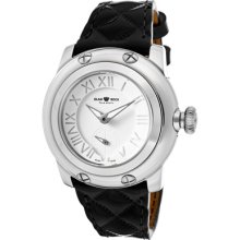 Glam Rock Watches Women's Palm Beach White Dial Black Genuine Leather