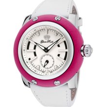 Glam Rock Watches Women's Miami Chronograph White Dial White Leather W