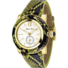 Glam Rock Women's GR40030 Palm Beach Collection Diamond Accented Green Python Watch