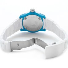 Glam Rock Women's Miss Miami Beach Polycarbonate Round Watch Case: Blue-White