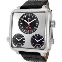 Glycine Watches Men's Airman 7 Plaza Mayor Auto World Time Silver Dial