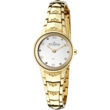 Gold Tone Stainless Steel Case And Bracelet Silver Tone Dial Swarovski