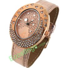 Golden Egg Watchcase Ladies Quartz Wrist Good Watches Rosiness Plated
