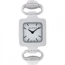 Gucci 1921 White Dial White Leather Strap Ladies Watch YA130404