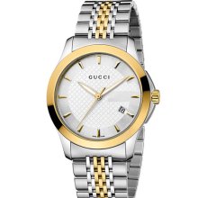 Gucci 'G Timeless' Medium Bracelet Watch Gold/ Silver