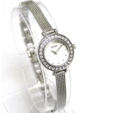 Guess Crystals Silver Face Silver Band Ladies Watch Us