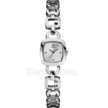 Guess Cushion G Women's Quartz Watch With Silver Dial Analogue Display And Silver Stainless Steel Strap W65015l1