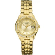 Guess Ladies' Bubble Gold Plated, Crystal-Set W0148L2 Watch