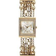 Guess Ladies' 'Silk' Chain Bracelet Gold-Plate Dress W0140L2 Watch