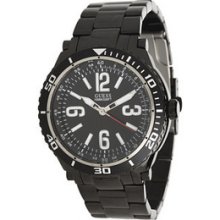 Guess Mens Dress Black Ion Stainless Steel Watch U0043g2