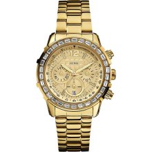 Guess U0016L2 Gold Dial Gold Tone Stainless Steel Chrono Women's Watch