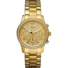 Guess U14503L1 Feminine Contemporary Gold Dial Chronograph Watch