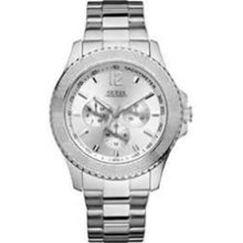 GUESS Waterpro Silvertone Date Bracelet Silver Dial Men's Watch U95133