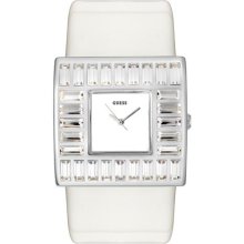 Guess Women's White Crystal White Leather