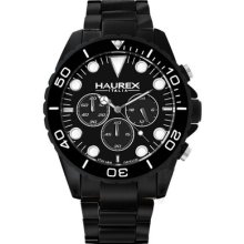 Haurex Italy 0k374unn Ink Black Dial Black Aluminum Chronograph Watch