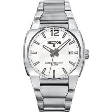 Hector H France Men's Classic Silver-tone Dial Stainless Steel Date Watch