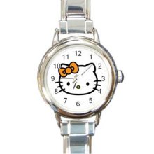 Hello Kitty 1 16 Starter Italian Charm Links Round Watch 09