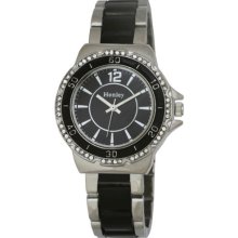 Henley Ladies Quartz Watch With Black Dial Analogue Display And Silver Stainless Steel Plated Bracelet H07148.3