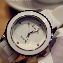 High-grade Water-proof Fashion Silica Gel Table Ladies Watch Ceramic Watch