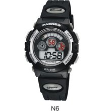 HighQuality Color Block PASNEW LED Water-proof Boys Girls Sport Watch