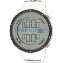 Ice Plus Genuine Diamond Digital Watch Black Bezel White Band