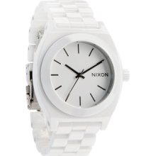 In Box Nixon Ceramic Time Teller White Watch Retails $450