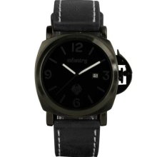 Infantry Mens Quartz Wrist Watch Leather Strap Us Army Analog Outdoor Black